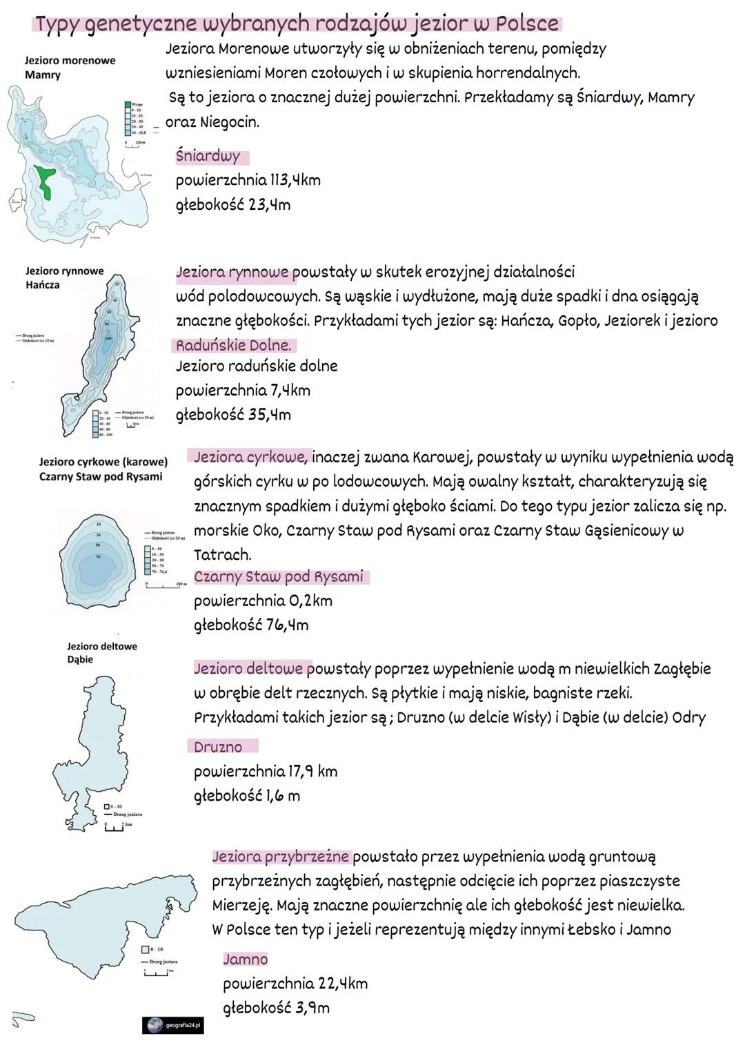 JEZIORA W POLSCE
• Na obszarze Polski występuje blisko
7100 jezior o powierzchni łącznej
większej niż 1 ha.
• Łącznie zajmują one niespełna