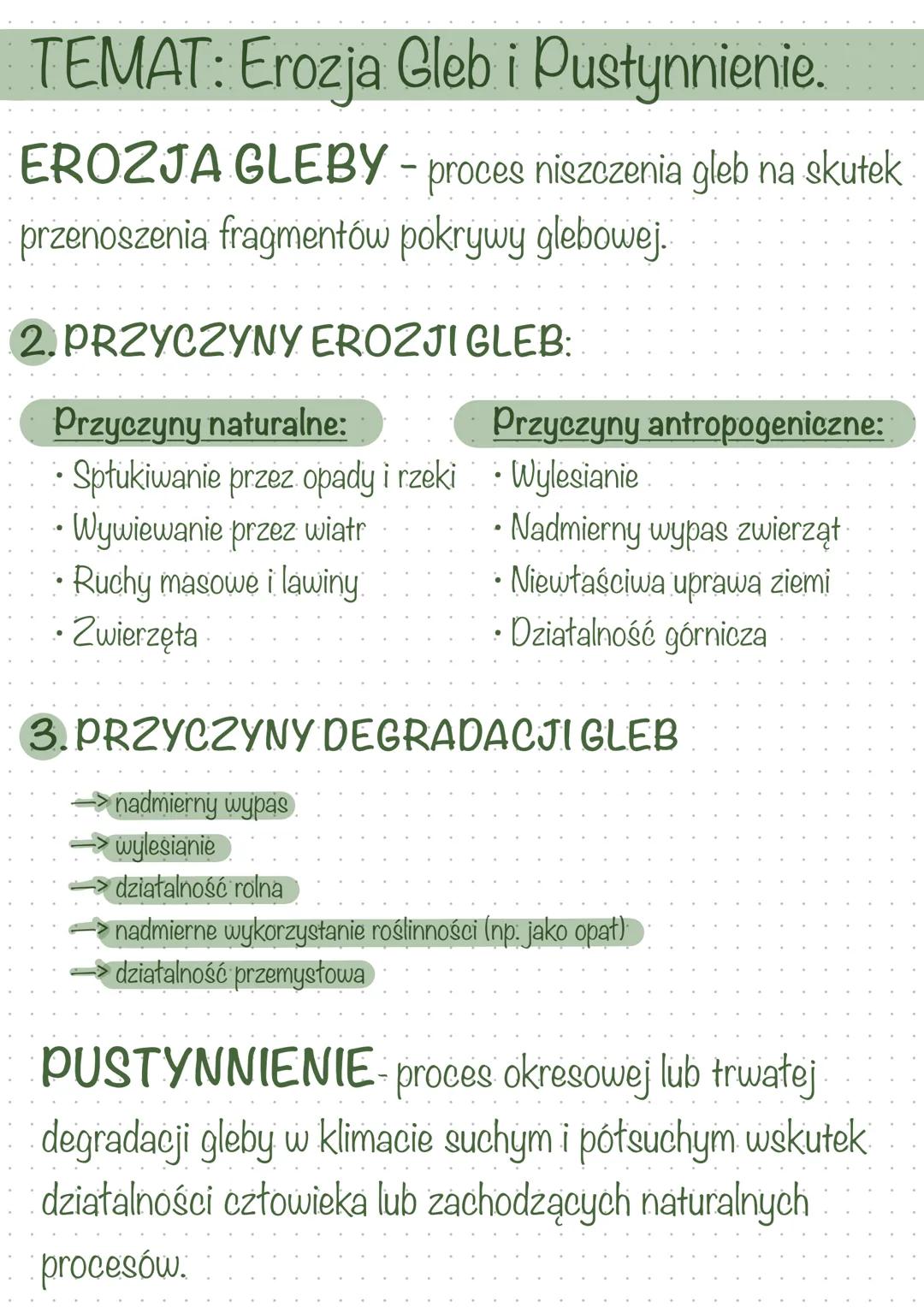 Erozja gleb i pustynnienie.