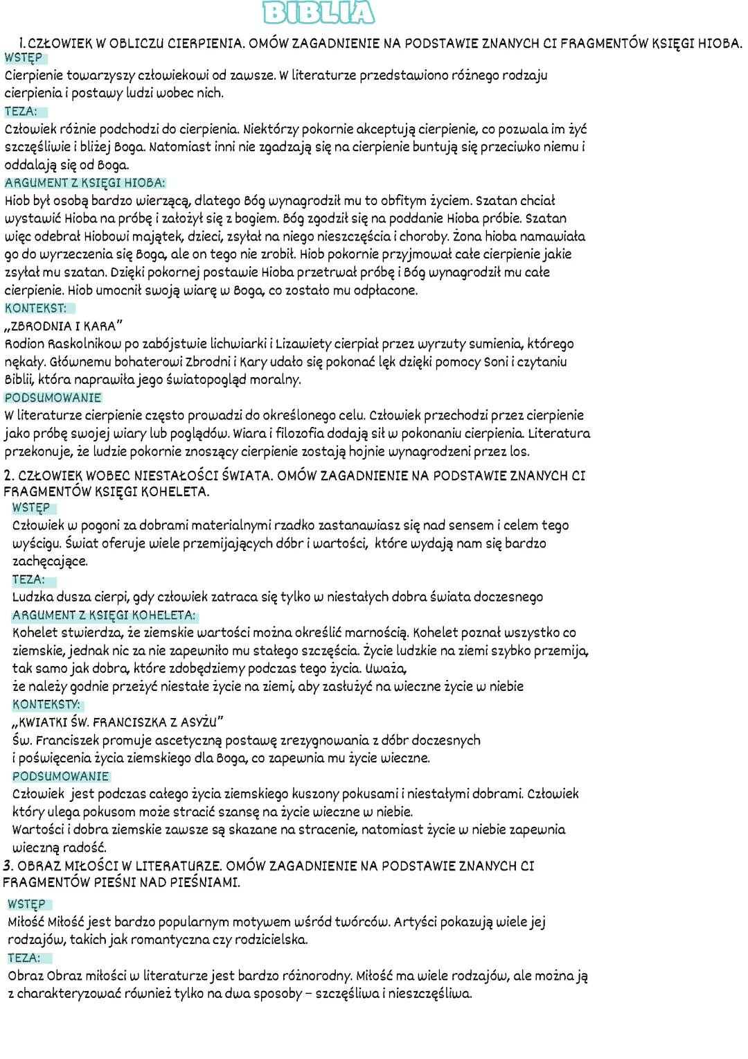 Opracowanie WSZYSTKICH pytań jawnych na maturę