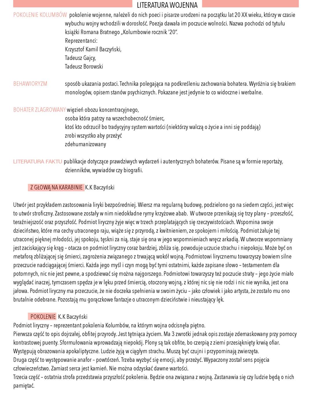 Literatura wojenna i pojęcia