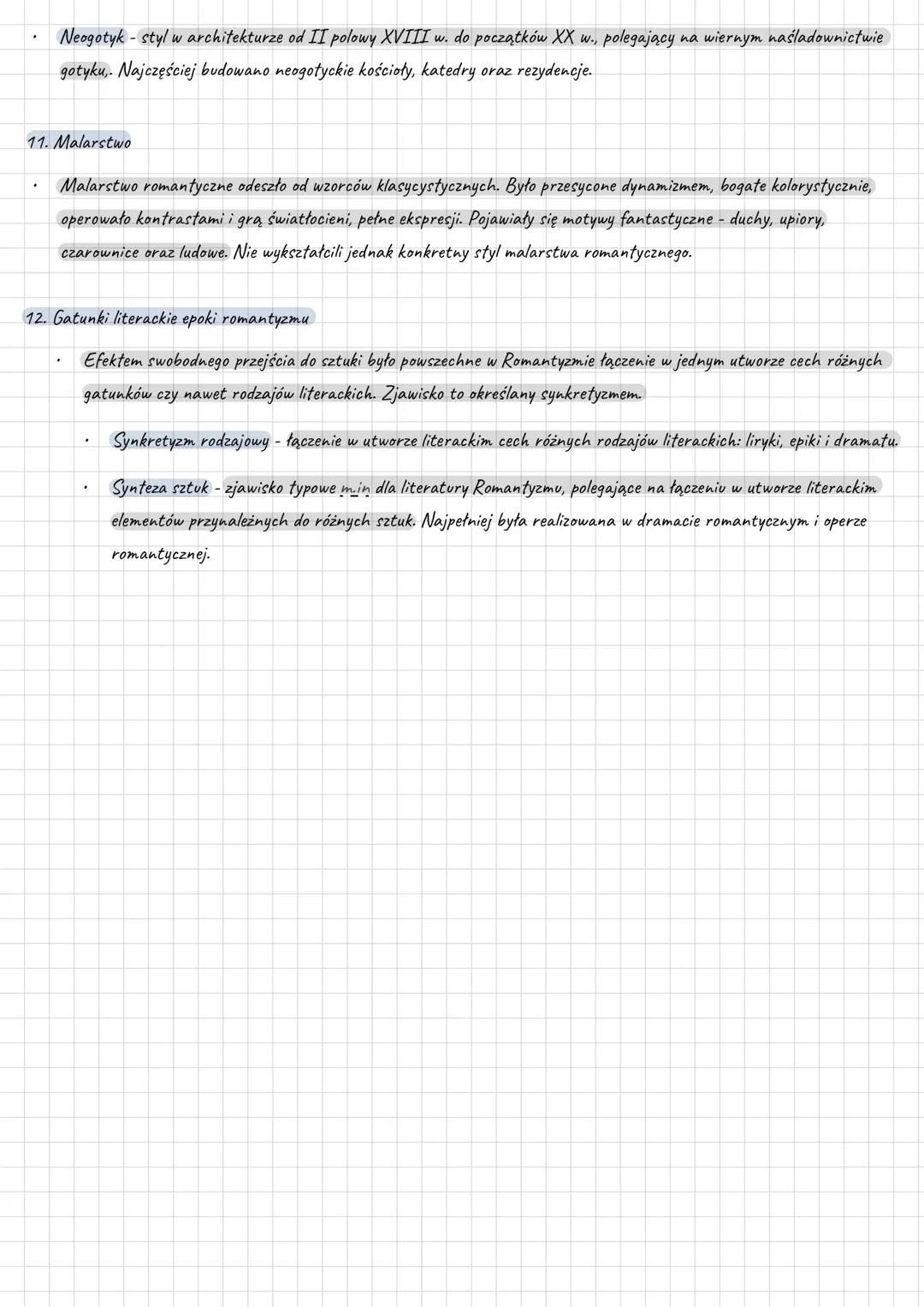 # Romantyzm - powtórka
1. Nazwa
* Określenie *romanticus* pojawiło się już w Średniowieczu i było pojęciem związanym z romansami, czyli