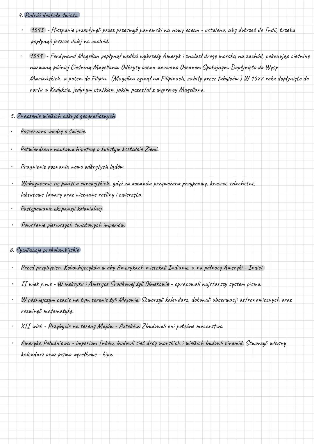 Historia - Wielkie odkrycia geograficzne
1. Przyczyny odkryć i ich skutki
.
Utrudnienia handlu ze wschodem, po zdobyciu przez Turków Konstan
