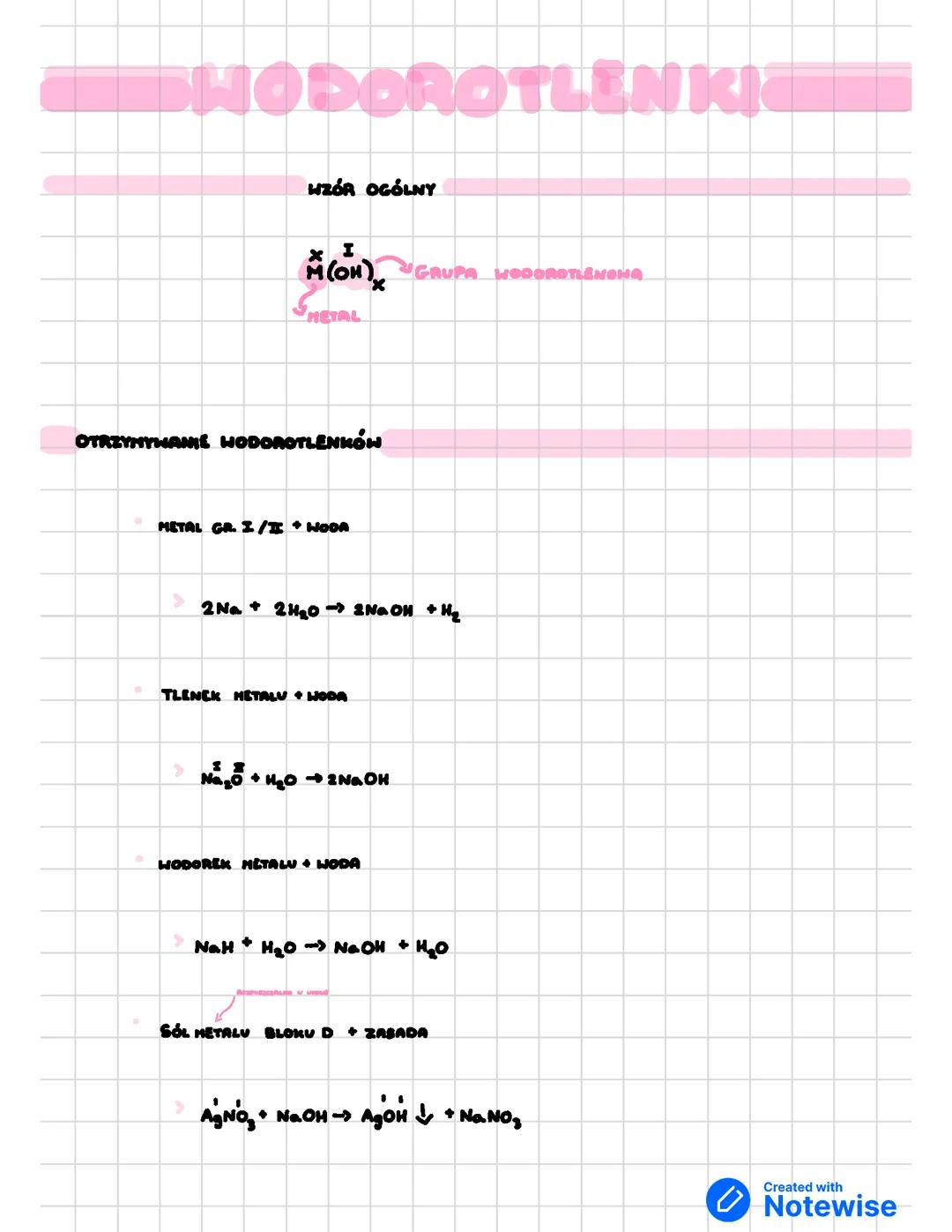 Wodorotlenki, tlenki i wodorki