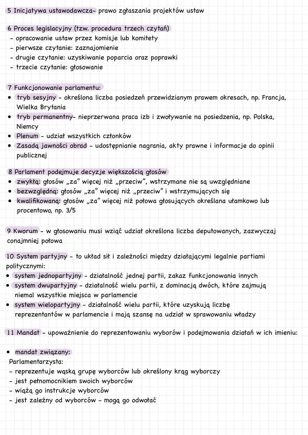 # Władza ustawodawcza
1 Parlament to kolegialny oraz kadencyjny organ obradujący nad sprawami danego państwa,
funkcjonujący jako izba, kong