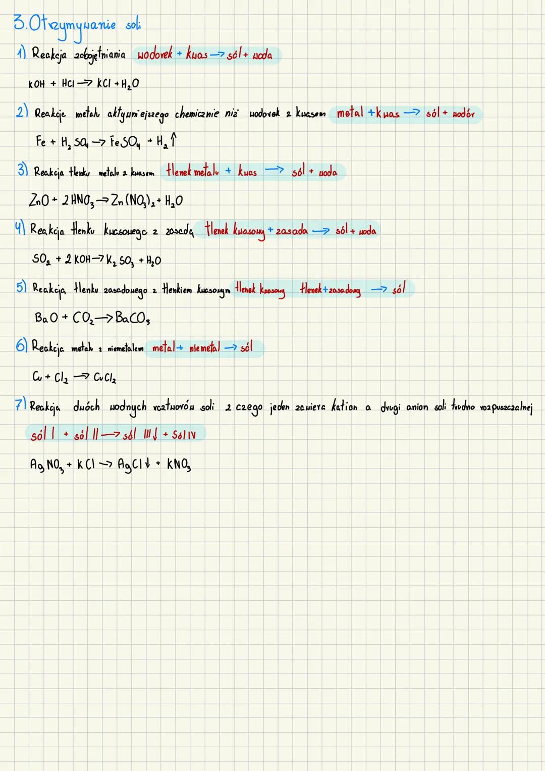 # Sole
1. Rodaaje soli
hydroksosole
zawieraja aniony wodorotllen kowe.
aniony reszty kwasowych i kationy
metali lub NA np. CaCI (OH), AICI