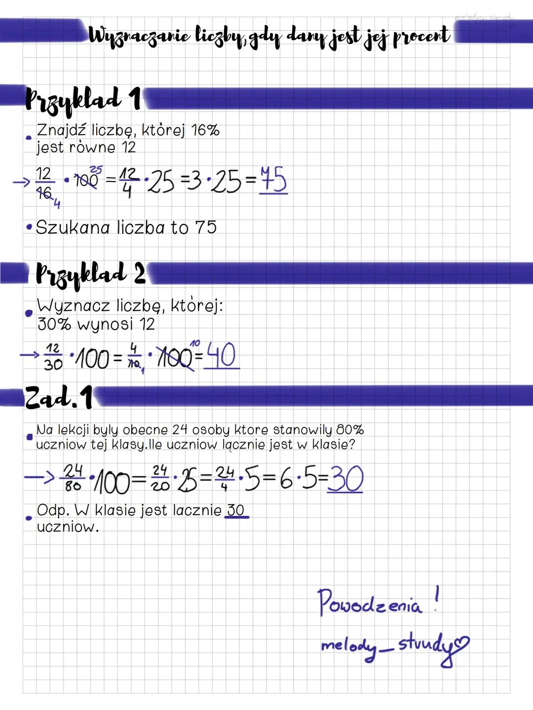 # Wyznaczarie liczby, gdy dany jest jej procent
## Przyklad 1
* Znajdź liczbę, której 16%
jest równe 12
$
\rightarrow \frac{12}{16} \cd