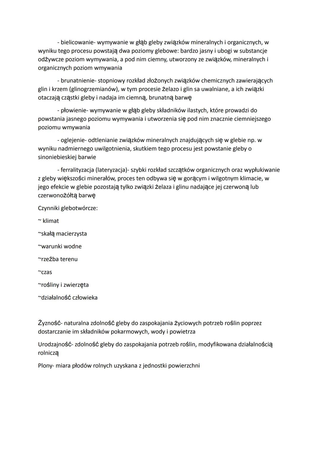 POWSTAWANIE GLEB
Gleba- zewnętrzna powłoka skorupy ziemskiej o grubości od kilkunastu centymetrów do
nawet kilku metrów
Trójfazowy układ gle