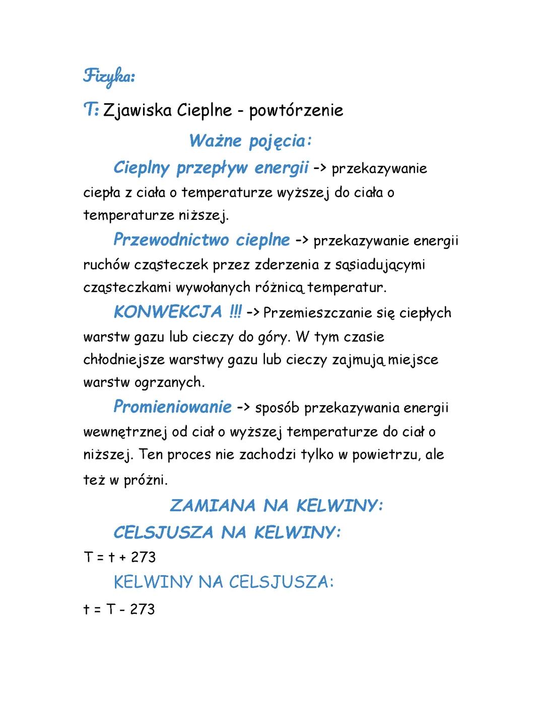 Zjawiska Cieplne - powtórzenie ⋆𐙚₊˚⊹♡