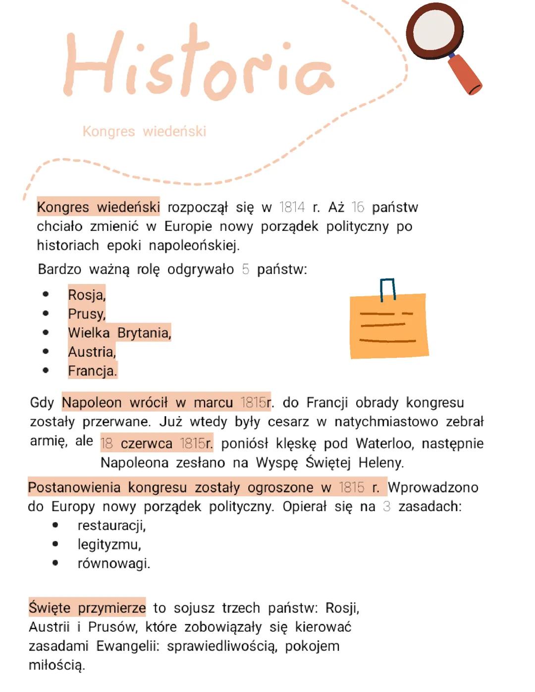 Historia. Kongres wiedeński.