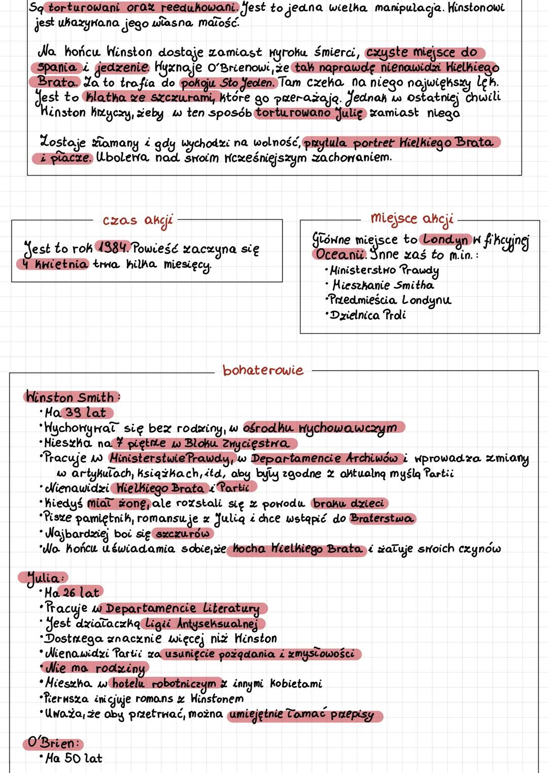 # ROK 1984
George Orwell
gatunek
„Rok 1984" to powieść dystopijna ukazująca świat przyszłości. Tam
totalitaryzm jest na samym szczycie swo