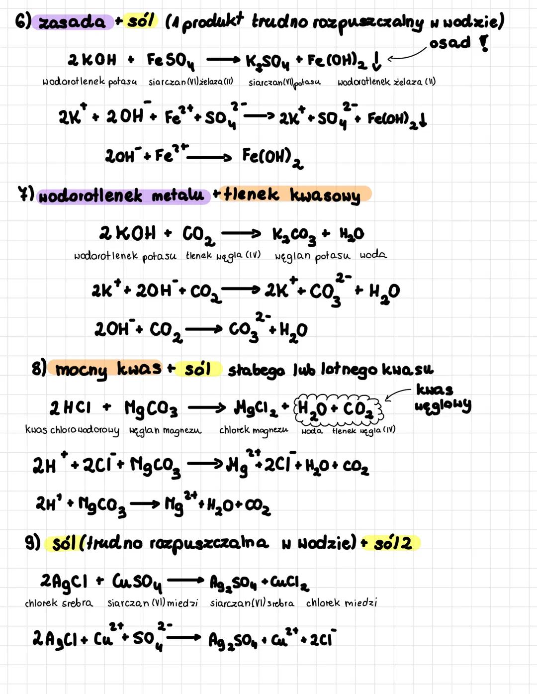 Sole
Sole są związkami o budowie jonowej. Są zbudowane z
kabionu metalu (lub amonu NH₁) i anionów reszt kwasowych
ogólny wzór soli
m
MR
m
M-