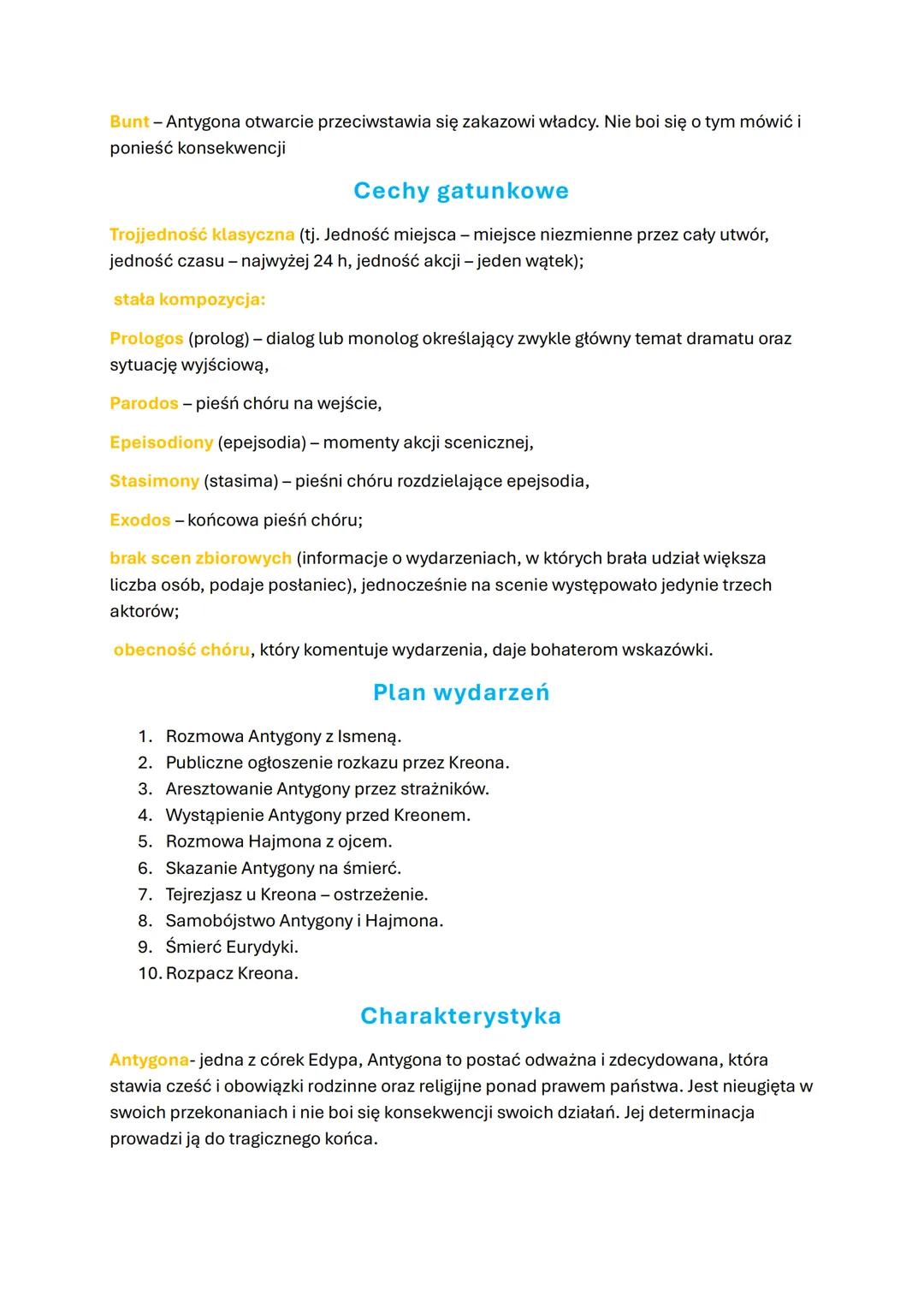 Sofokles 442r. p.n e
Akcja tragedii trwa 24 godziny
# Antygona
## Problematyka
Problematyka Antygony dotyczy zagadnień o charakterze mor