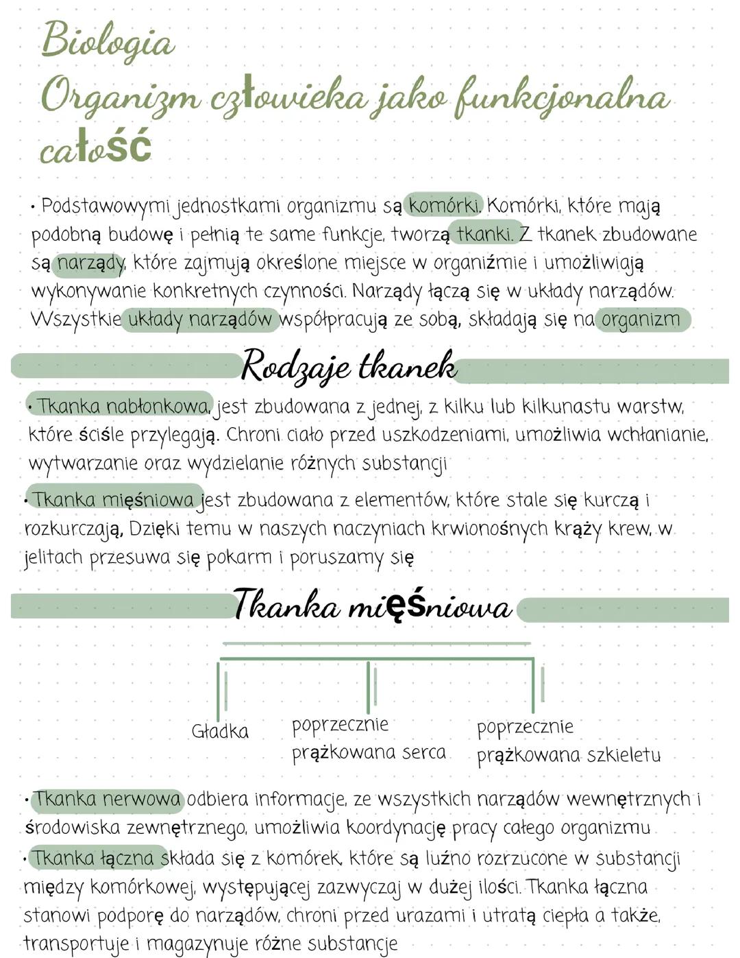 Biologia Organizm Człowieka jako funkcjonalna całość