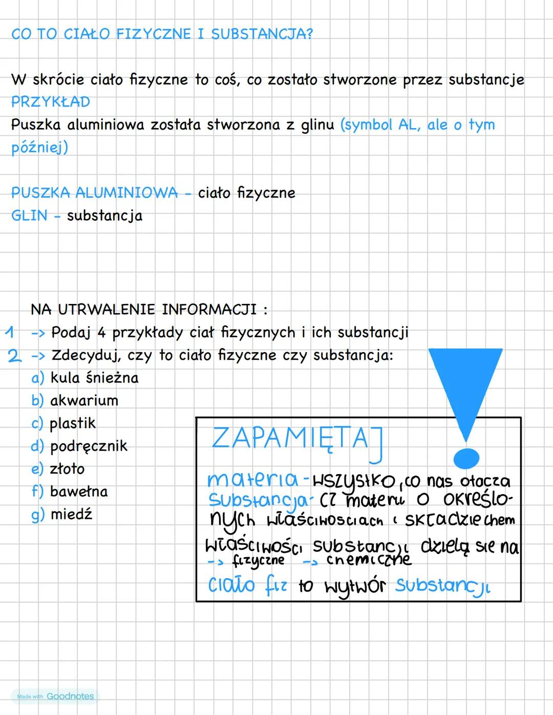 WŁAŚCIWOŚCI SUBSTANCJI, CZYLI ICH CECHY
CHARAKTERYSTYCZNE - CHEMIA KLASA 7 DZIAŁ I TEMAT II
MATERIA
SUBSTANCE
WŁAŚCIWOŚC
substancji
podział