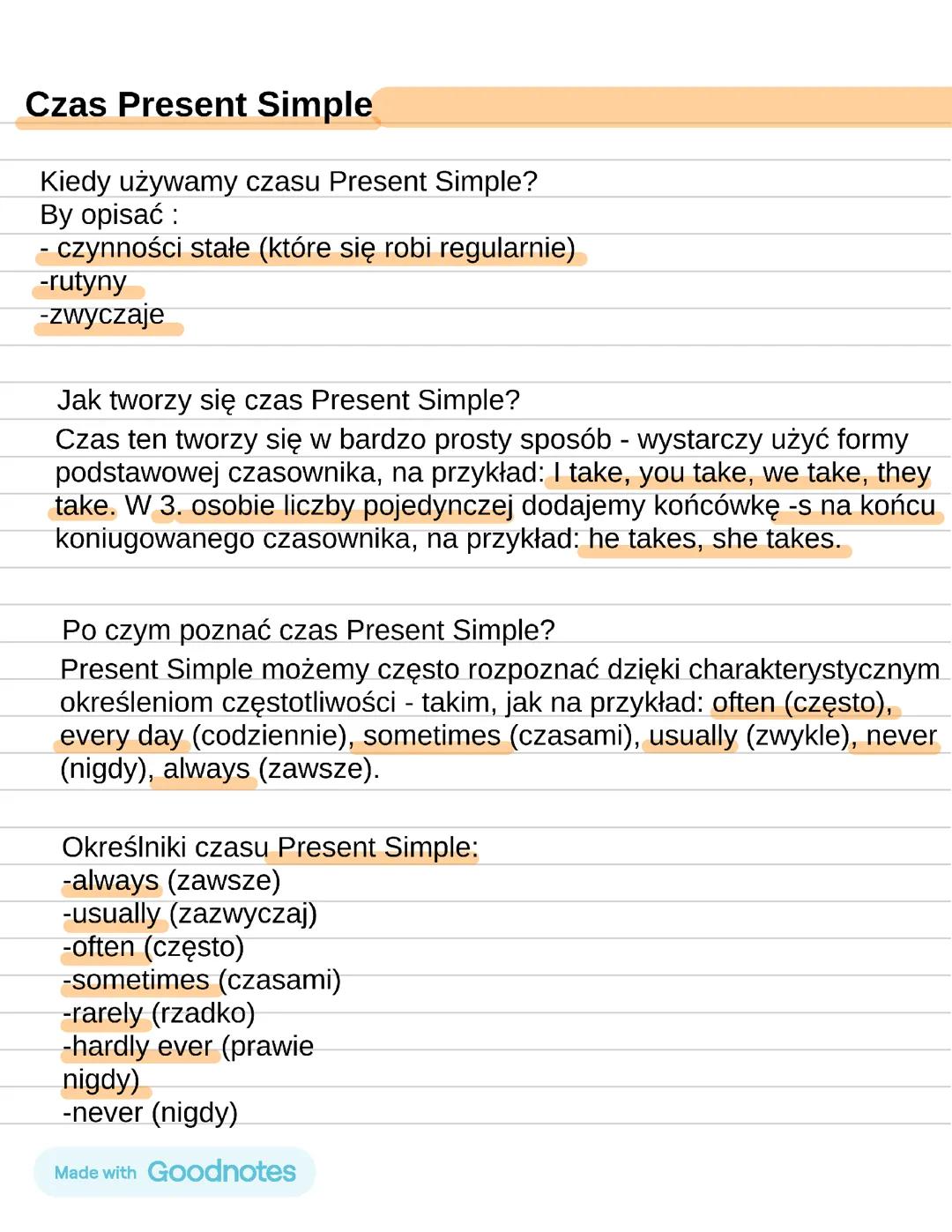 Czas Present Simple