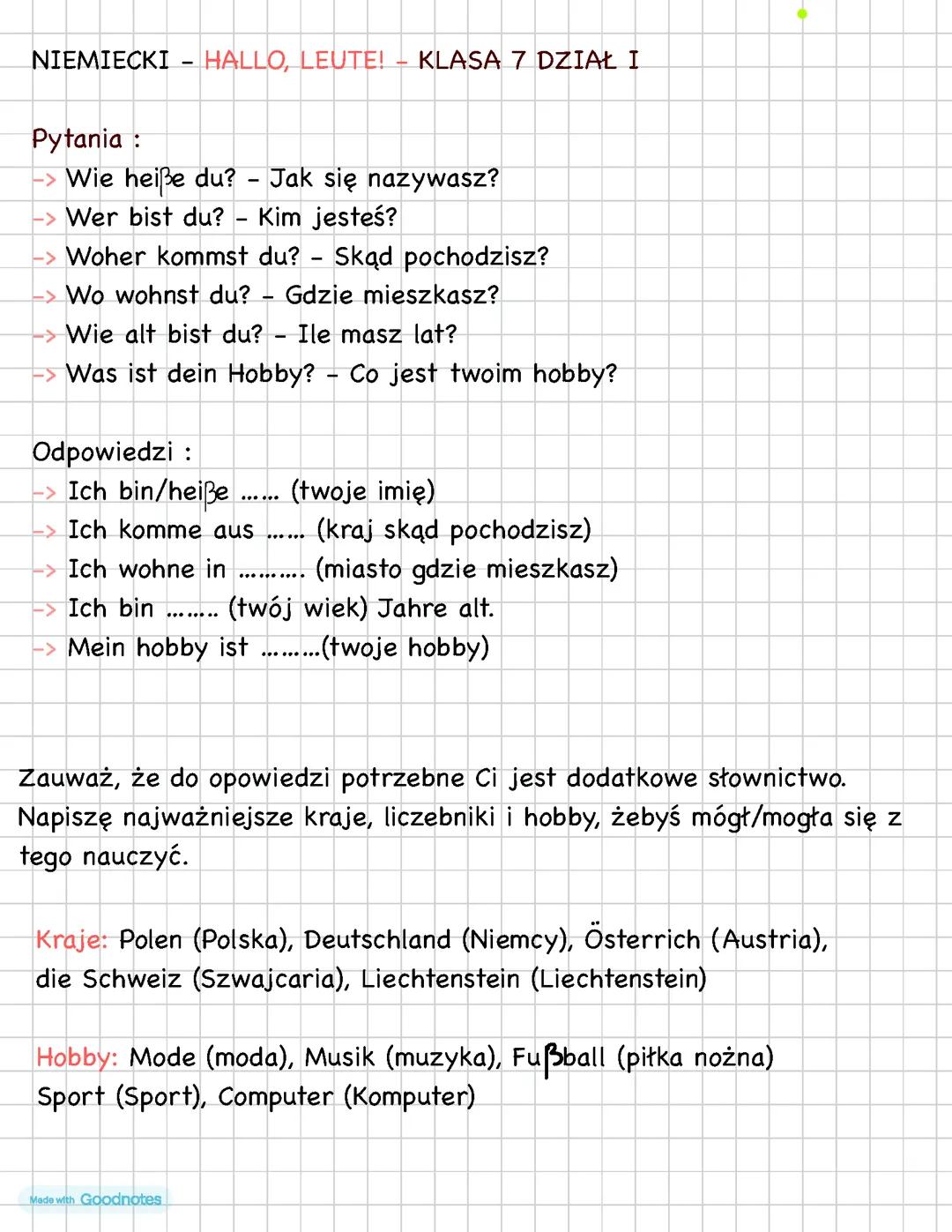 Hallo, Leute! - Niemiecki