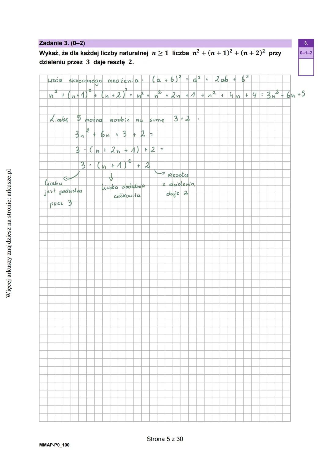 Więcej arkuszy znajdziesz na stronie: arkusze.pl
CENTRALNA
KOMISJA
EGZAMINACYJNA
KOD
WYPEŁNIA ZDAJĄCY
PESEL
001 PRZYKŁADOWY
Arkusz zawiera i