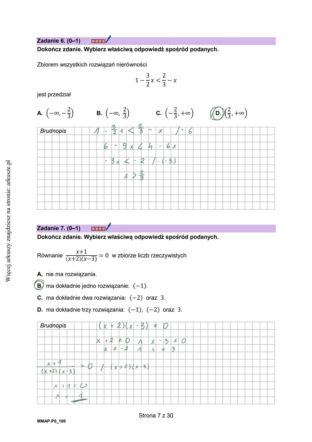 Więcej arkuszy znajdziesz na stronie: arkusze.pl
CENTRALNA
KOMISJA
EGZAMINACYJNA
KOD
WYPEŁNIA ZDAJĄCY
PESEL
001 PRZYKŁADOWY
Arkusz zawiera i