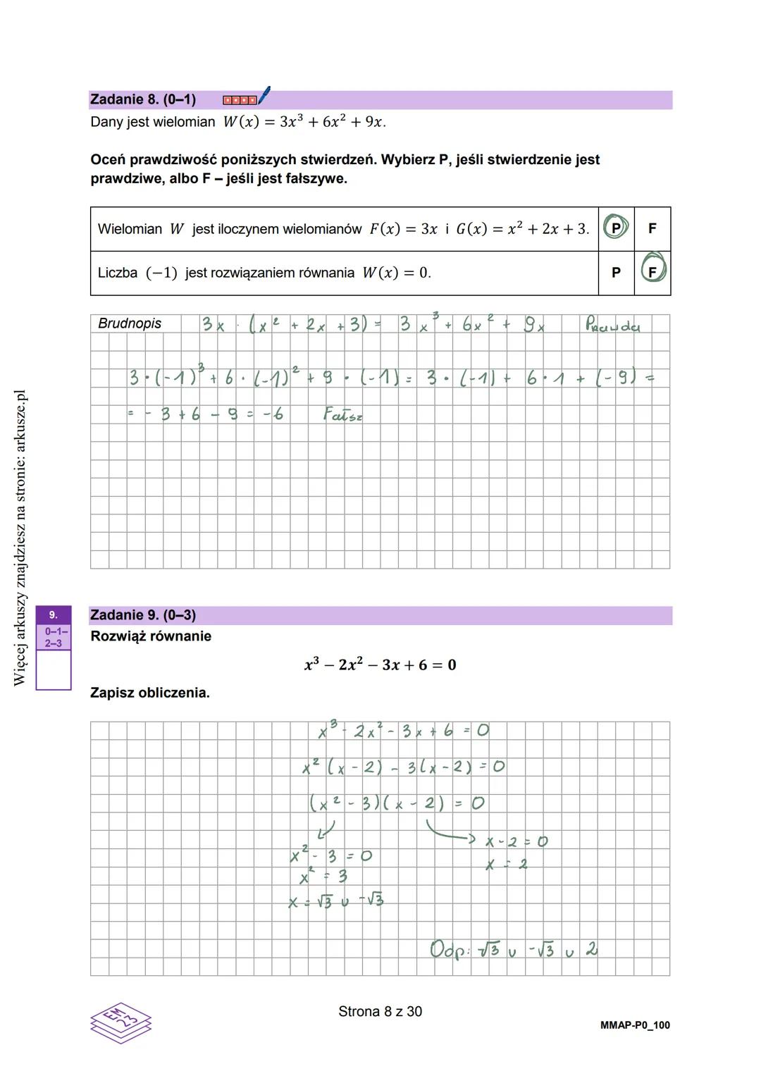 Więcej arkuszy znajdziesz na stronie: arkusze.pl
CENTRALNA
KOMISJA
EGZAMINACYJNA
KOD
WYPEŁNIA ZDAJĄCY
PESEL
001 PRZYKŁADOWY
Arkusz zawiera i