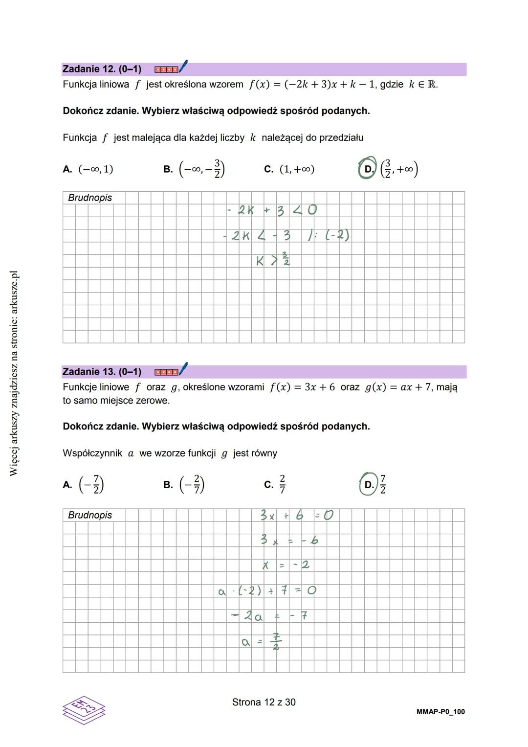 Więcej arkuszy znajdziesz na stronie: arkusze.pl
CENTRALNA
KOMISJA
EGZAMINACYJNA
KOD
WYPEŁNIA ZDAJĄCY
PESEL
001 PRZYKŁADOWY
Arkusz zawiera i