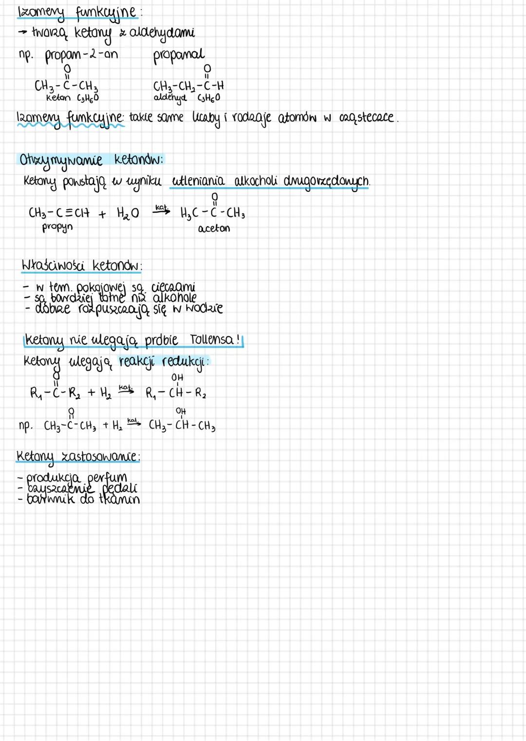 12.
Ketony
Ketany - związki chemiczne zawierające anupę funkcyjną `C=O (grupa karbonylona)
połączoną z dwoma atomami węgla.
Wadr ogólny keto