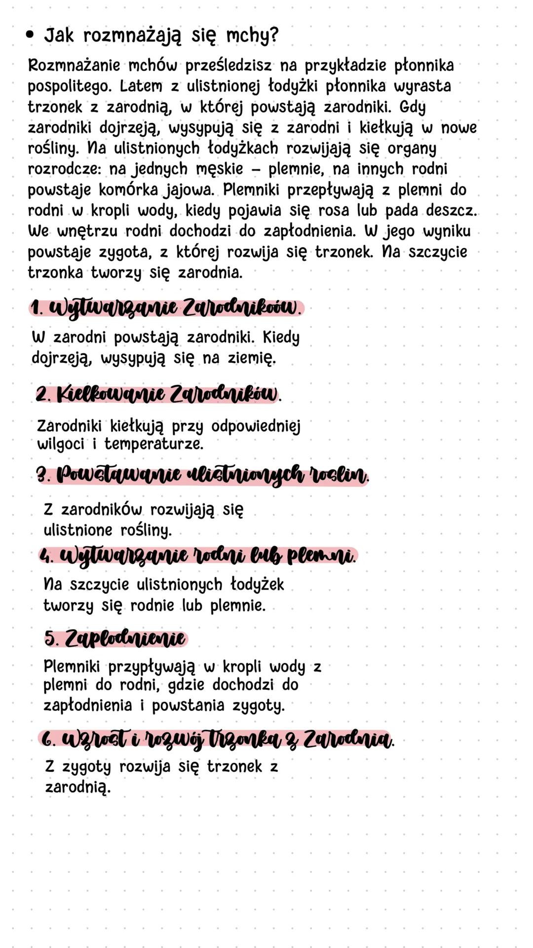 Biologia
Mchy i paprotniki
Mchy
• Środowisko życia mchów
Mchy są niewielkimi roślinami - ich wysokość nie przekracza
zwykle kilkunastu centy