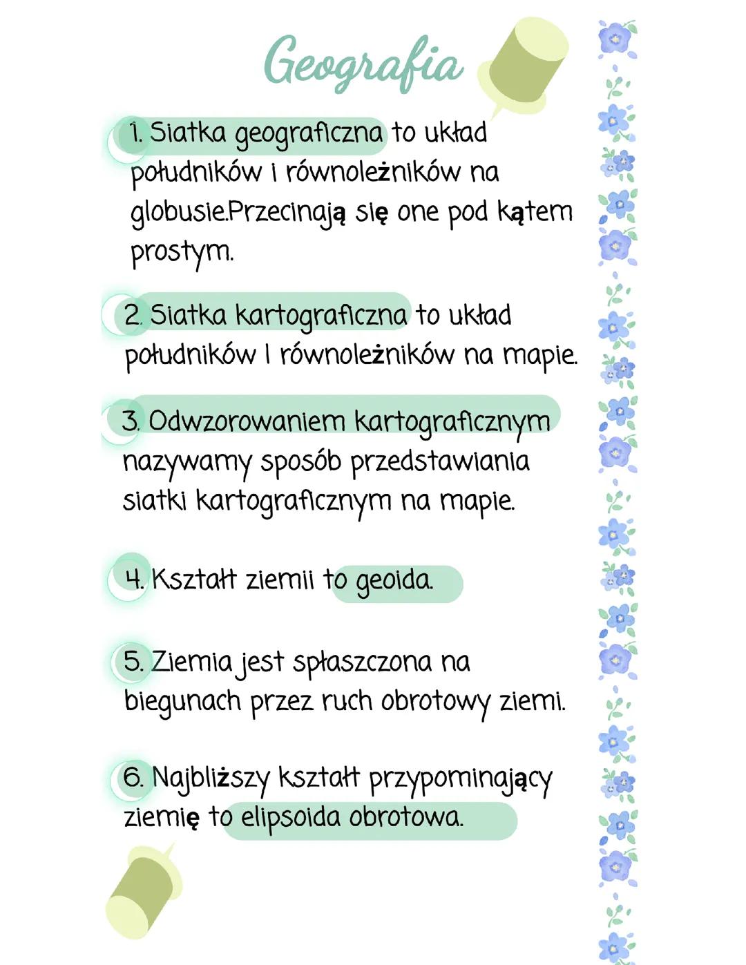 Siatka geograficzna i kartograficzna oraz południki i równoleżników.