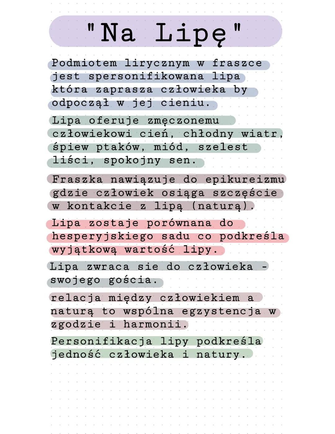Fraszka "na lipę" Język Polski