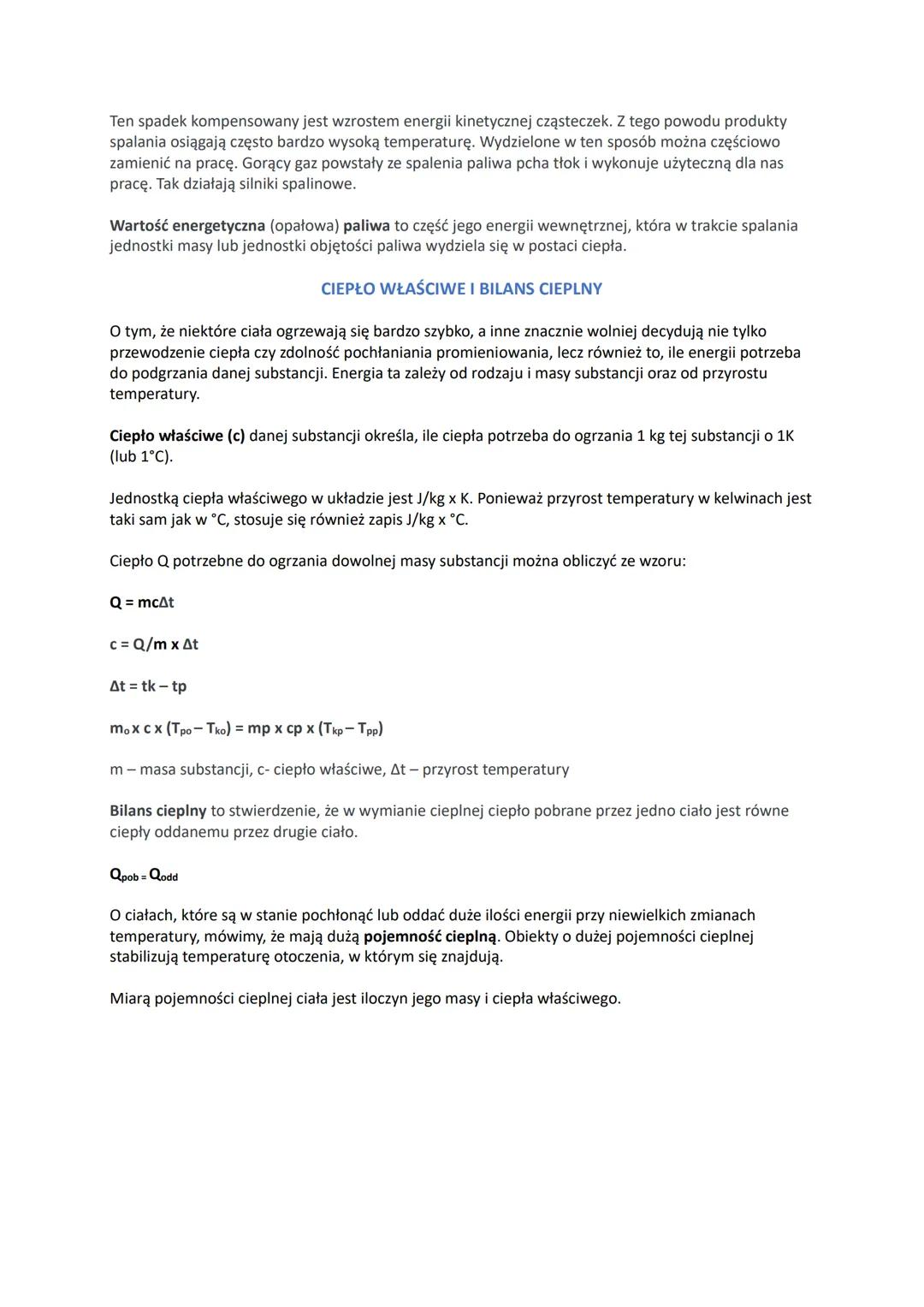 I ZASADA TERMODYNAMIKI
Zasada zachowania energii
Całkowita energia układu izolowanego się nie zmienia. Aby zmienić energię układu, trzeba n