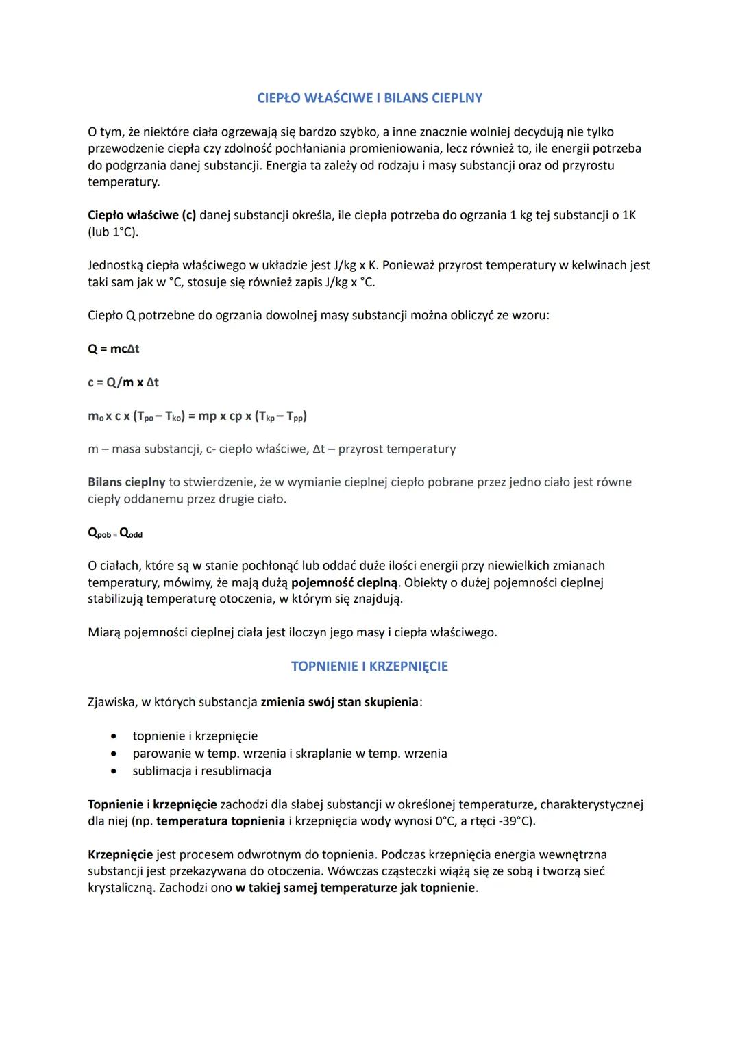 # CIEPŁO WŁAŚCIWE I BILANS CIEPLNY
O tym, że niektóre ciała ogrzewają się bardzo szybko, a inne znacznie wolniej decydują nie tylko
przewod