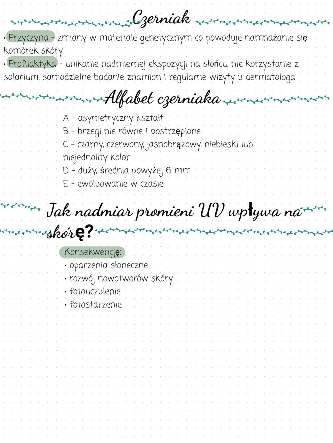 Biologia
Choroby i Higiena skóry.
Dermatologia dziedzina medyczna zajmująca się badaniami i funkcjonowaniem
skóry
Rodzaje badań
• Dermatosko