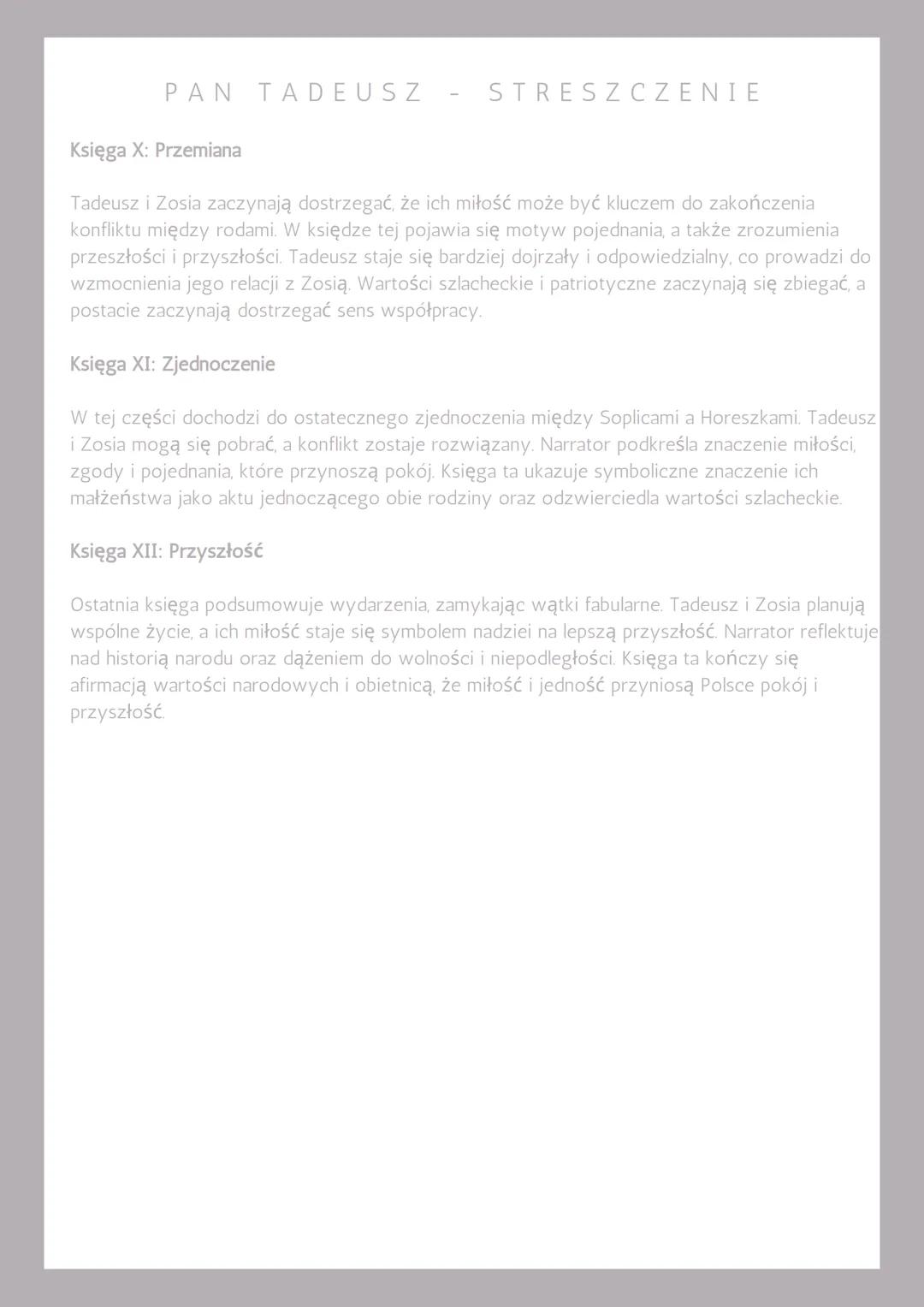 ADAM MICKIEWICZ
- PAN
TADEUSZ
GENEZA UTWORU::
Pan Tadeusz powstał w latach 1832-1834, w czasach, gdy Mickiewicz przebywał na
emigracji we Fr