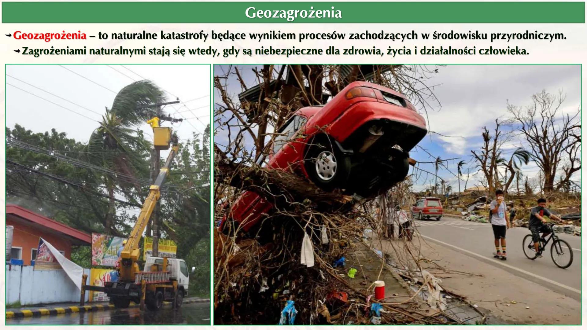 ## II. Problemy środowiskowe współczesnego świata
## 1. Geozagrożenia # Wstęp
→Podobnie jak w przypadku poprzedniego działu zachęcam do sy