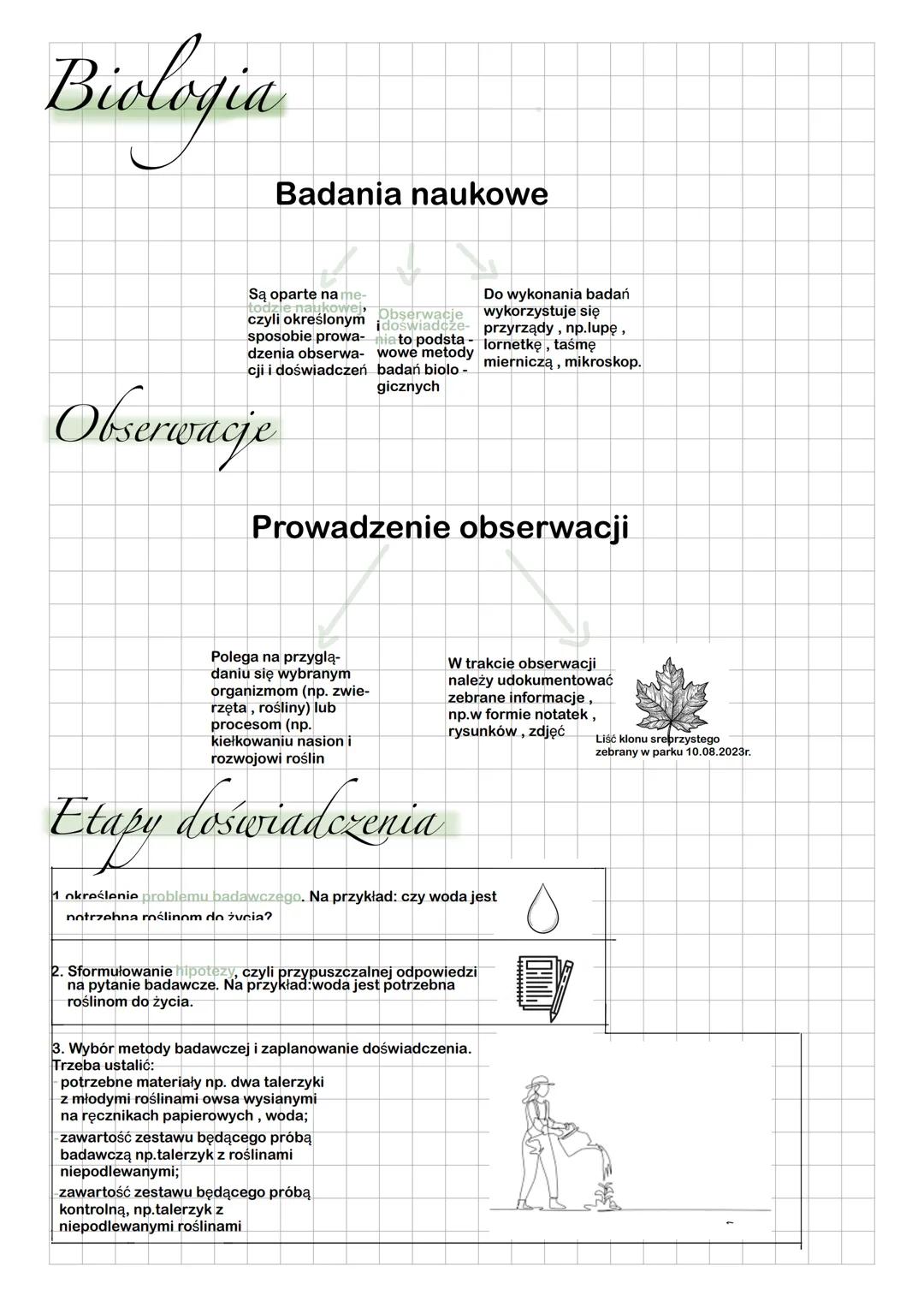 Biologia
Badania naukowe
Są oparte name-
todzie naukowej Obserwacje
czyli określonym idoświadcze-
sposobie prowa- nia to podsta
dzenia obser