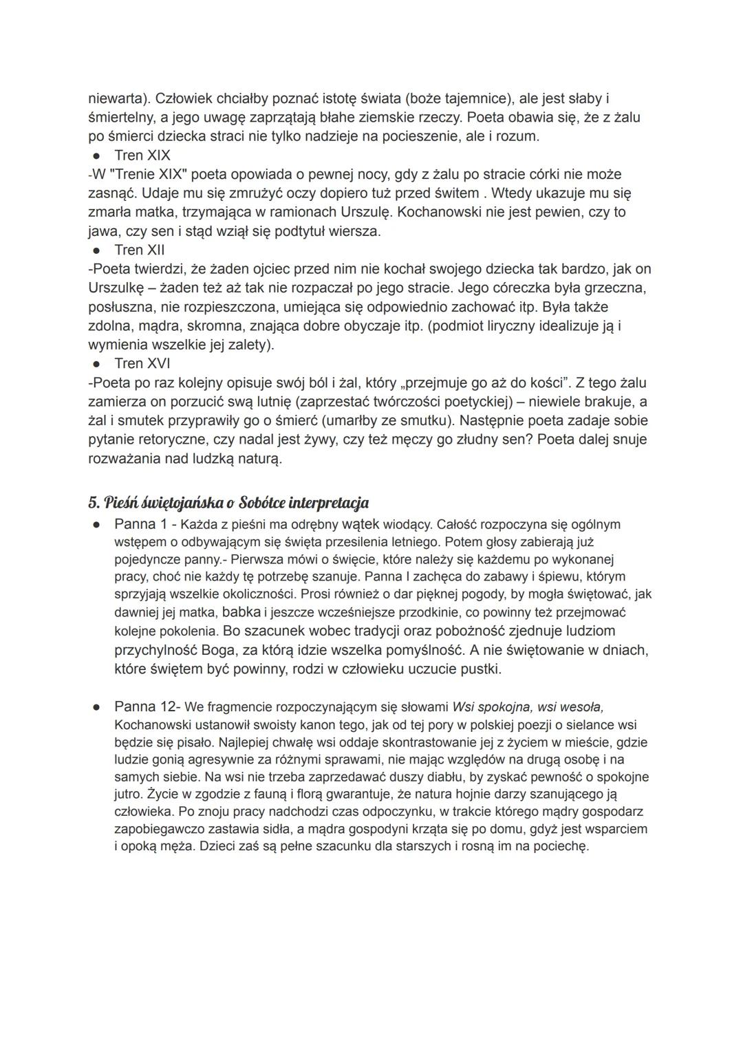 # JAN KOCHANOWSKI - TWÓRCZOŚĆ
1. Twórczość Jana Kochanowskiego
Opiera się na pieśniach, fraszkach, trenach, tłumaczenia psalmów (Psałterz