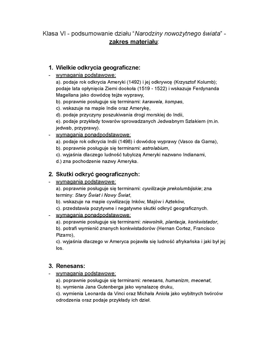 Historia dział 1 klasa 6