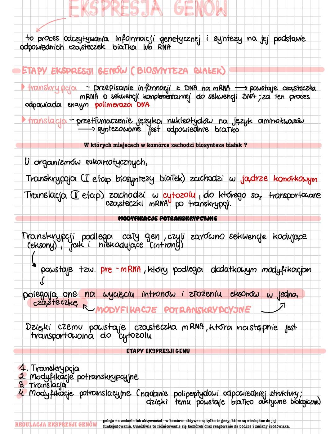 EKSPRESJA GENÓW