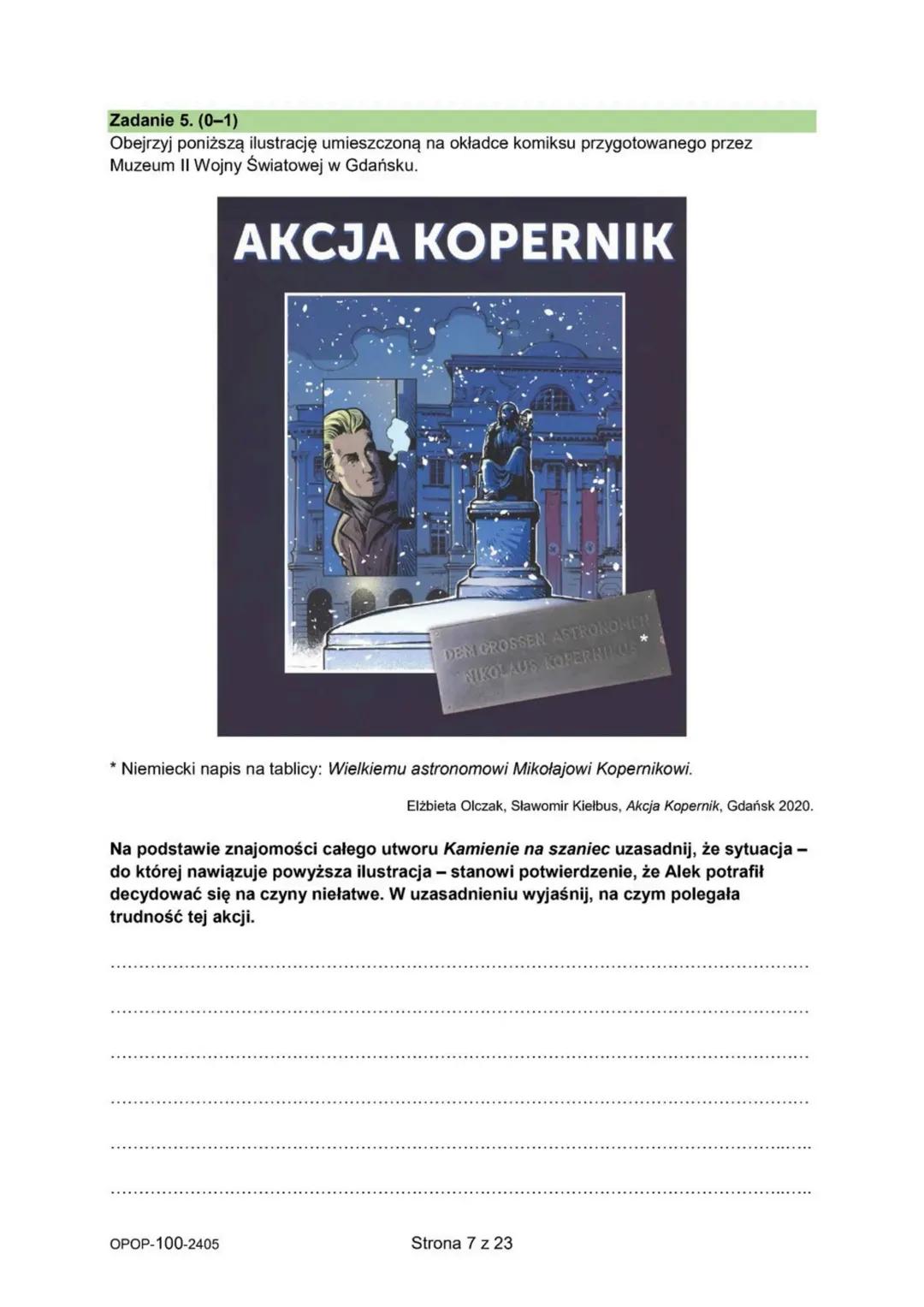 CENTRALNA
KOMISJA
EGZAMINACYJNA
WYPEŁNIA UCZEŃ
KOD UCZNIA
PESEL
Arkusz zawiera informacje
prawnie chronione do momentu
rozpoczęcia egzaminu.
