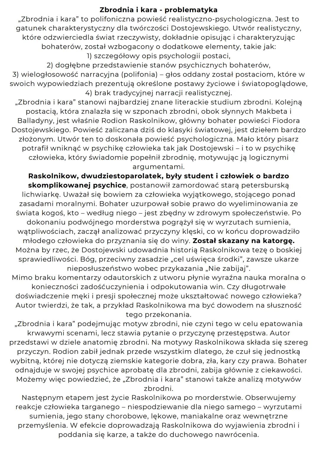 ZBRODNIA
I KARA
Fiodor Dostojewski # Geneza „Zbrodni i kary"
Dostojewski napisał „Zbrodnię i karę" zainspirowany lekturą
dzieł Puszkina. M