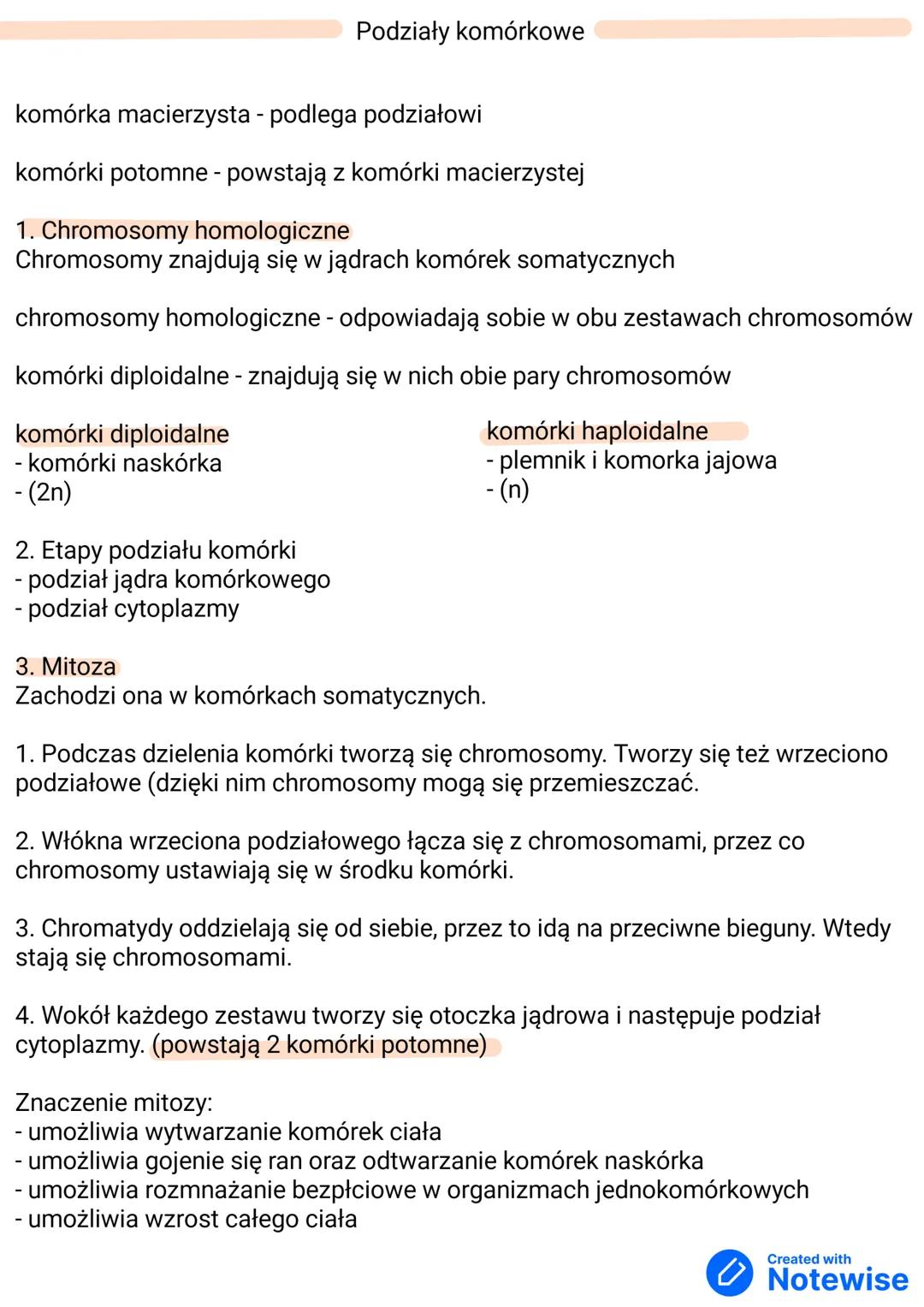 Podziały komórkowe