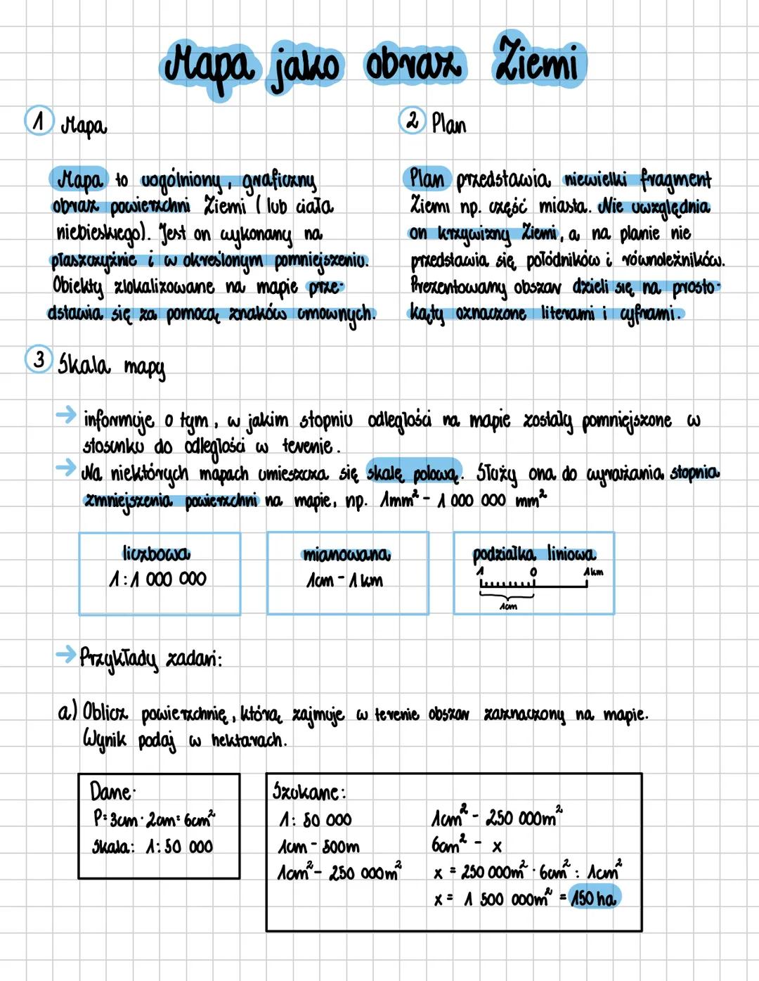 1 Мара
Mapa jako obraz Ziemi
Hapa to vogólniony, graficzny
obraz powierzchni Ziemi (lub ciała
niebieskiego). Jest on wykonany na
płaszczyzni