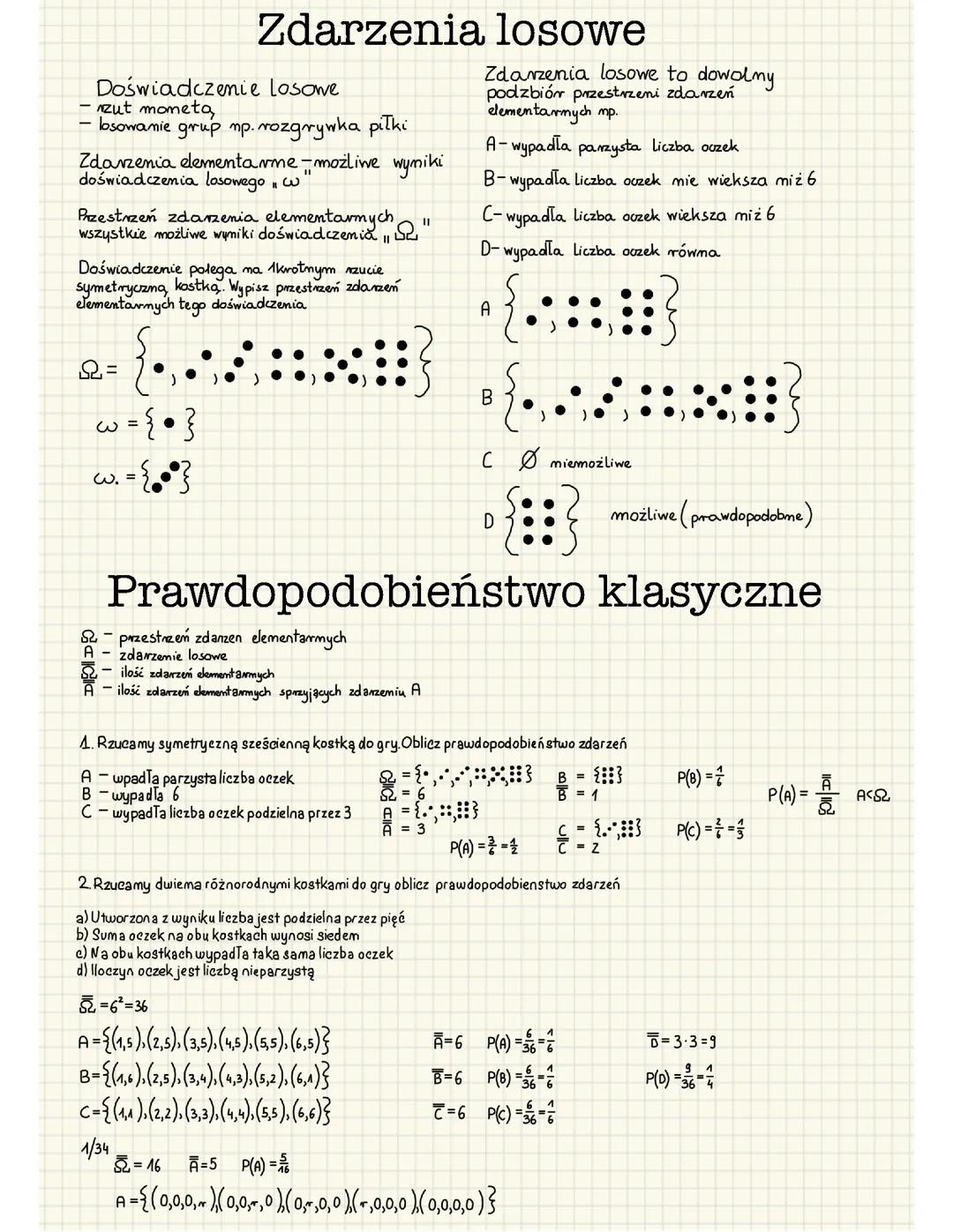 Zdarzenia losowe i prawdopodobieństwo klasyczne