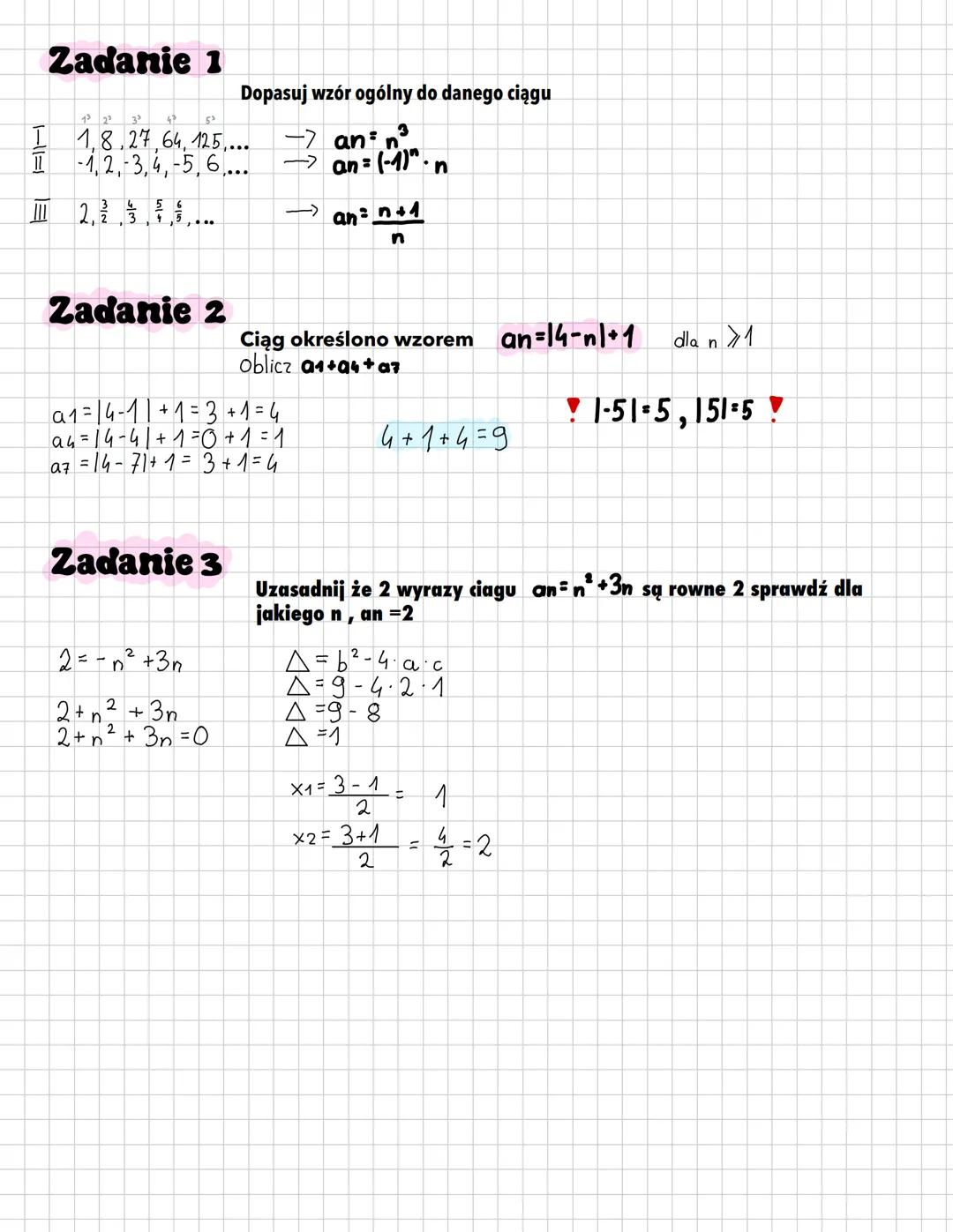 Temat: sposoby określania ciągów
ND
NASZKICUJ WYKRES CIĄGU OPISANEGO WZOREM OGOLNYM DLA N-{1.2. 3. 4. 5}
X n 1 2 3 4 5
Yan 2 -2 0 4 -10