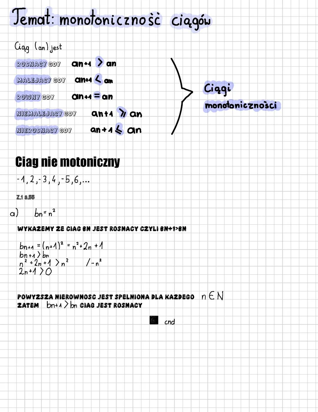 Monotoniczność ciągów