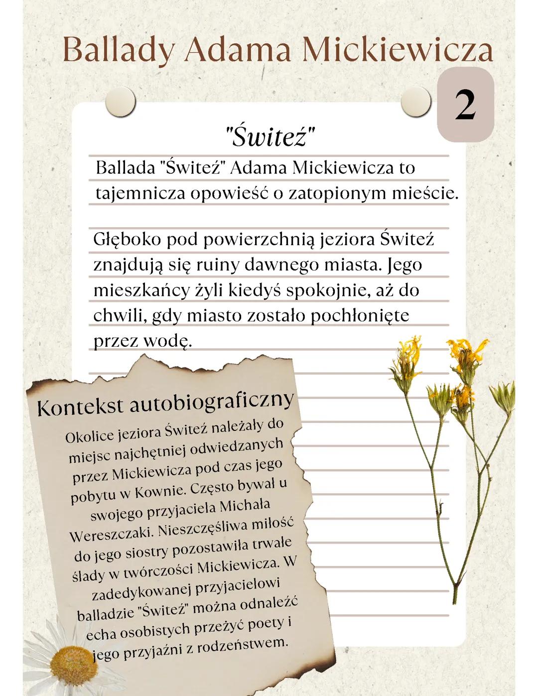 Ballady Adama Mickiewicza - "Świteź"
