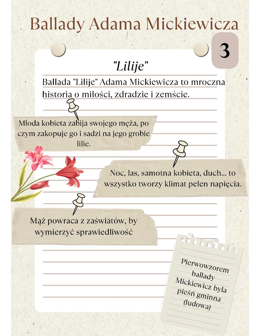 Ballady Adama Mickiewicza - "Lilije"