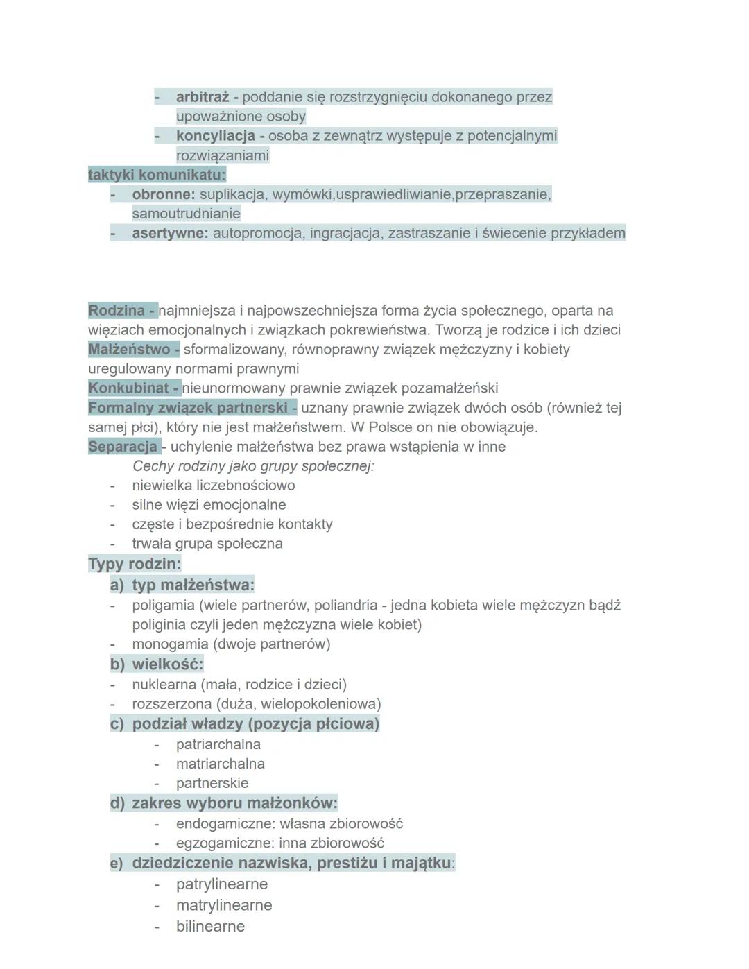 I. CZŁOWIEK W SPOŁECZEŃSTWIE:/ Człowiek istotą społeczną, 2/ Osobowość
człowieka, 3/Wartości i normy społeczne, 4/Socjalizacja, 5/ Rodzina d