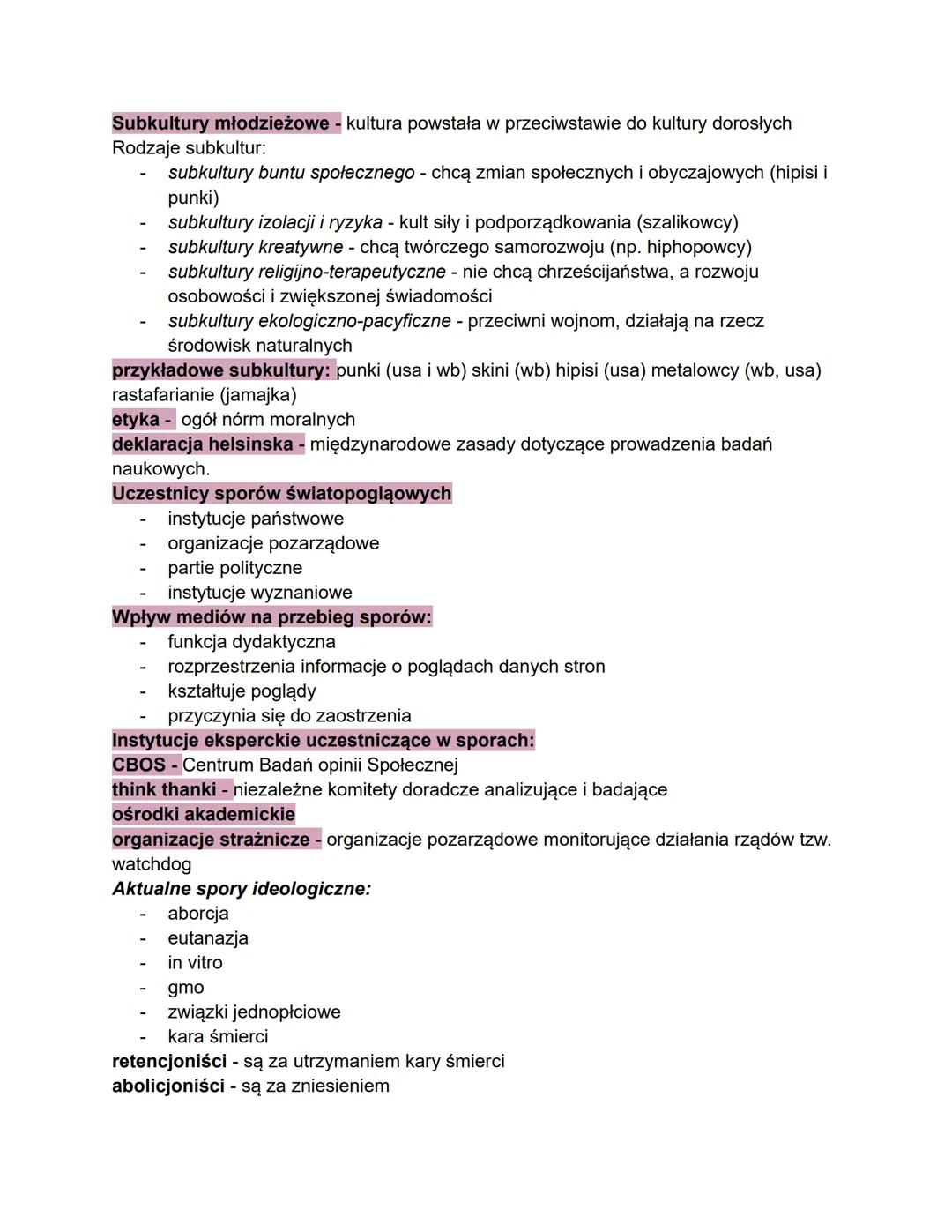 II. KULTUROWA RÓŻNORODNOŚĆ SPOŁECZEŃSTWA: 1/ Rodzaje społeczeństw,
Kultura, 3/Zróżnicowanie kulturowe, 4/ Kultura masowa, 5/ Religia jako zj