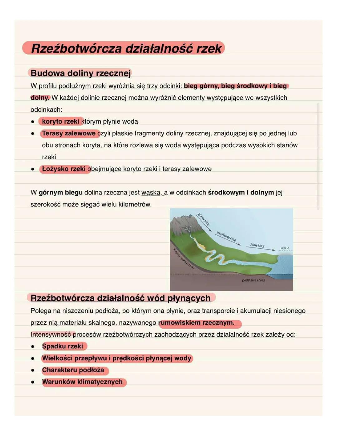 Rzeźbotwórcza działalność rzek (zakres rozszerzony)