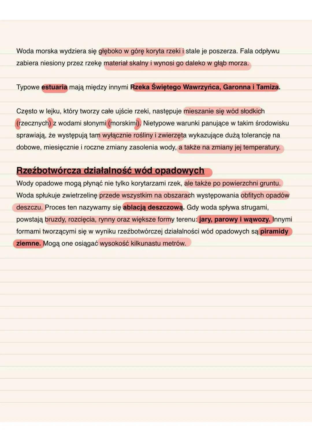 Rzeźbotwórcza działalność rzek
Budowa doliny rzecznej
W profilu podłużnym rzeki wyróżnia się trzy odcinki: bieg górny, bieg środkowy i bieg